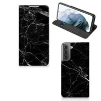 Samsung Galaxy S21 FE | Standcase | Marmer Zwart - Origineel Cadeau Vader