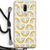 Regenboog: OnePlus 6 Transparant Hoesje met koord