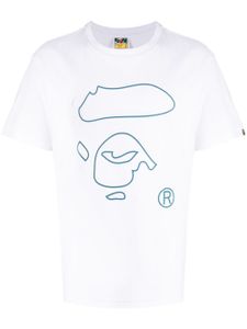 A BATHING APE® t-shirt Line Ape Face en coton - Blanc