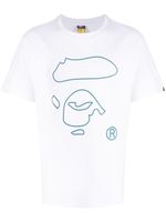 A BATHING APE® t-shirt Line Ape Face en coton - Blanc