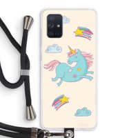 Vliegende eenhoorn: Samsung Galaxy A71 Transparant Hoesje met koord