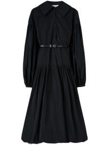 Jil Sander robe mi-longue à taille ceinturée - Noir