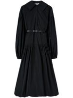 Jil Sander robe mi-longue à taille ceinturée - Noir - thumbnail