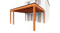 Trendhout Aanbouwveranda Modena 470x485 cm - model rechts- Plat dak- Hout- Trendhout