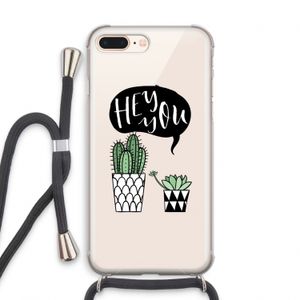 Hey you cactus: iPhone 7 PLUS Transparant Hoesje met koord
