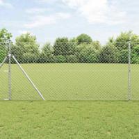 VidaXL Afrasteringspaal zilver 10 x 1 m (40 x 40 mm gaas) staal