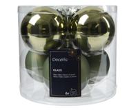 Kerstbal glas d8 cm rosemarijn 6st - Decoris
