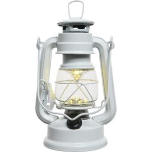 LED licht Classic stormlantaarn - metaal - wit - 25 cm - op batterijen