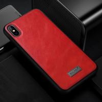 SULADA schokbestendig TPU + handgemaakte lederen draagtas voor iPhone XS Max (rood)
