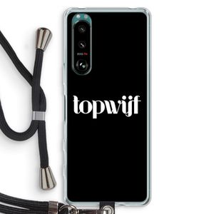 Topwijf Zwart: Sony Xperia 5 III Transparant Hoesje met koord