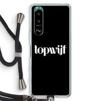 Topwijf Zwart: Sony Xperia 5 III Transparant Hoesje met koord