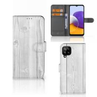 Samsung Galaxy A22 4G | M22 | Book Style Case | White Wood