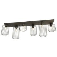 Emibig Plafondlamp Barn 6 lichts L 115 cm zwart