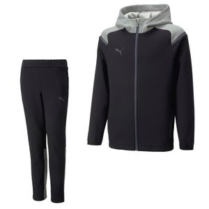 PUMA TeamCup Casual Trainingspak Kids Zwart Grijs Donkergrijs