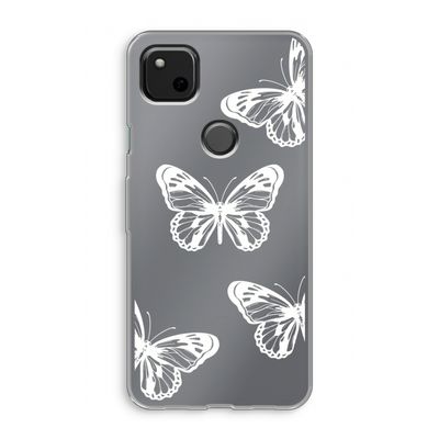 White butterfly: Google Pixel 4a Transparant Hoesje
