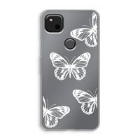 White butterfly: Google Pixel 4a Transparant Hoesje
