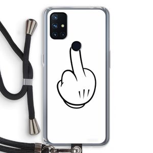 Middle finger white: OnePlus Nord N10 5G Transparant Hoesje met koord