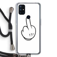 Middle finger white: OnePlus Nord N10 5G Transparant Hoesje met koord