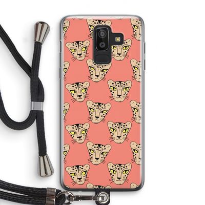 Tijger: Samsung Galaxy J8 (2018) Transparant Hoesje met koord