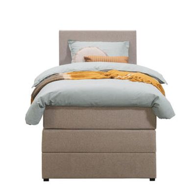 Boxspring met opbergruimte Liv egaal - beige - 90x200 cm - Leen Bakker
