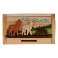 Alpaca/lama spullen verzamelaar houten box   -