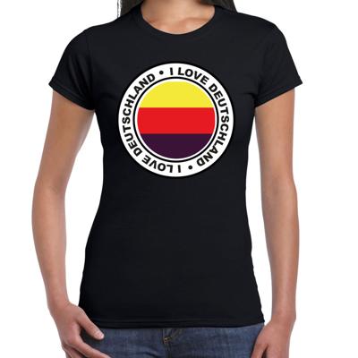 Verkleed T-shirt voor dames - Duitsland - zwart - supporter - themafeest