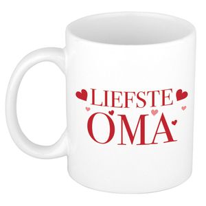 Liefste oma cadeau mok / beker wit - cadeau verjaardag   -