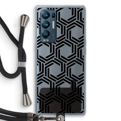 Geometrisch patroon: Oppo Find X3 Neo Transparant Hoesje met koord