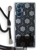 Geometrisch patroon: Oppo Find X3 Neo Transparant Hoesje met koord