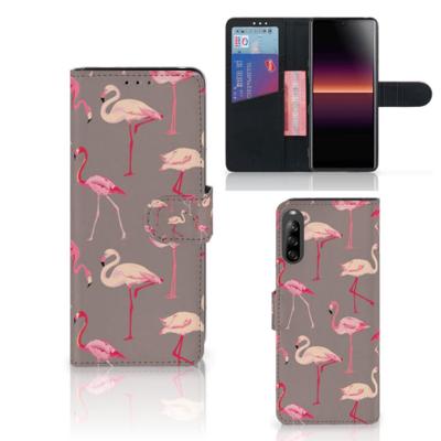 Sony Xperia L4 | Telefoonhoesje | Met pasjeshouder | Flamingo