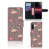 Sony Xperia L4 | Telefoonhoesje | Met pasjeshouder | Flamingo