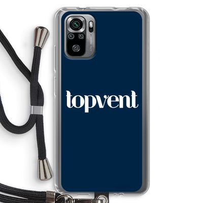 Topvent Navy: Xiaomi Redmi Note 10S Transparant Hoesje met koord
