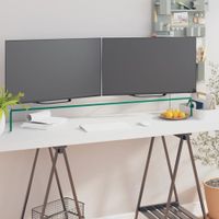 TV-meubel/monitorverhoger transparant 110x30x13 cm glas