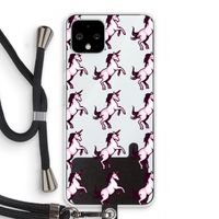 Musketon Unicorn: Pixel 4 Transparant Hoesje met koord