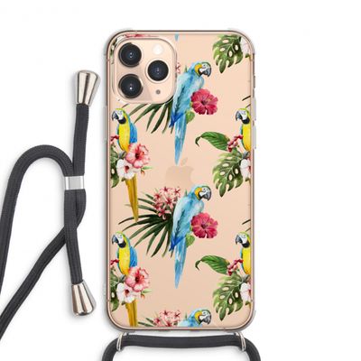 Kleurrijke papegaaien: iPhone 11 Pro Max Transparant Hoesje met koord