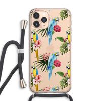 Kleurrijke papegaaien: iPhone 11 Pro Max Transparant Hoesje met koord