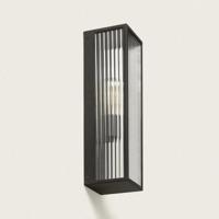 Gevelverlichting zwart met glas en E27 fitting &apos;Piazza 2&apos;