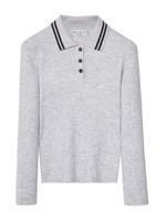 Brunello Cucinelli Kids polo côtelé à manches longues - Gris