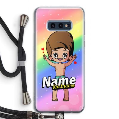 Chibi Maker man: Samsung Galaxy S10e Transparant Hoesje met koord