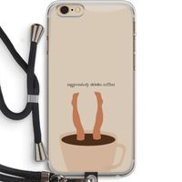 Aggressively drinks coffee: iPhone 6 PLUS / 6S PLUS Transparant Hoesje met koord