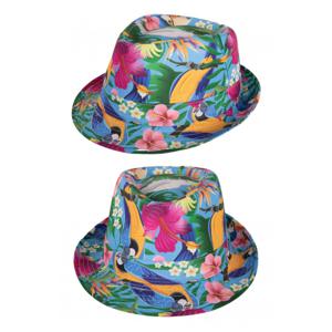 Verkleed hoedje voor Tropical Hawaii party - 2x - bloemen print - volwassenen - Carnaval/thema feest