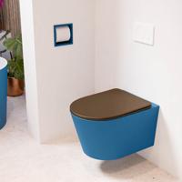 Wandcloset Mondiaz Lavie | Zonder spoelrand | Incl.Toiletzitting-Rust | Keramiek | Jeans (blauw)