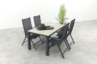 Hartman Napoli/Nola verstelbare tuinset 160x90 cm. - Antraciet/Houtlook Hartman Napoli/Nola verstelbare tuinset 160x90 cm. - Antraciet/Houtlook