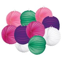 10x Voordelige gekleurde lampionnetjes pakket 22 cm   -