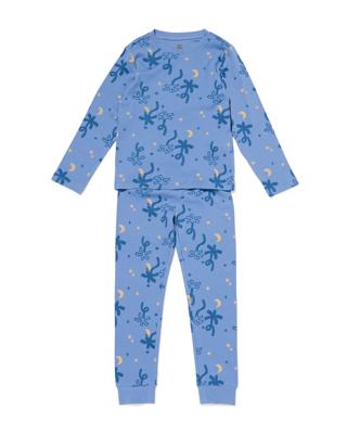 HEMA Kinderpyjama rib palmen blauw (blauw)