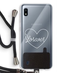 Forever heart pastel: Samsung Galaxy A10 Transparant Hoesje met koord