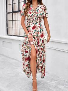 Casual Regular Fit Floral Dress With No