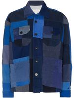 Greg Lauren veste French Artist à design patchwork - Bleu - thumbnail