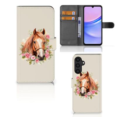 Telefoonhoesje | Met pasjeshouder | voor Samsung Galaxy A15 Paard