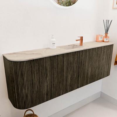Toiletmeubel Mondiaz Joya Dlux | 123.2 cm | Meubelkleur Shadow | Faye wastafel Frappe Wasbak Midden | 1 kraangat